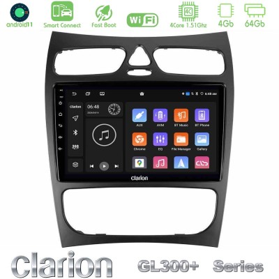 Clarion GL300+ Series 4Core Android11 4+64GB Mercedes CLK Class W209 2000-2004 Navigation Multimedia Tablet 9"