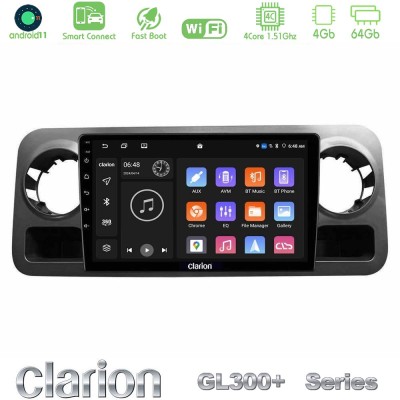 Clarion GL300+ Series 4Core Android11 4+64GB Mercedes Sprinter W907 Navigation Multimedia Tablet 10"