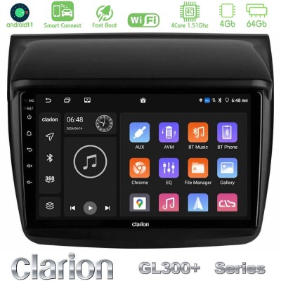 Clarion GL300+ Series 4Core Android11 4+64GB Mitsubishi L200 Navigation Multimedia Tablet 9"