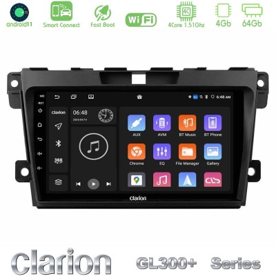 Clarion GL300+ Series 4Core Android11 4+64GB Mazda CX-7 2007-2011 Navigation Multimedia Tablet 9"