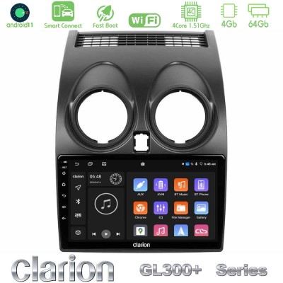 Clarion GL300+ Series 4Core Android11 4+64GB Nissan Qashqai J10 Navigation Multimedia Tablet 9"