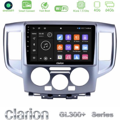 Clarion GL300+ Series 4Core Android11 4+64GB Nissan NV200 Navigation Multimedia Tablet 9"
