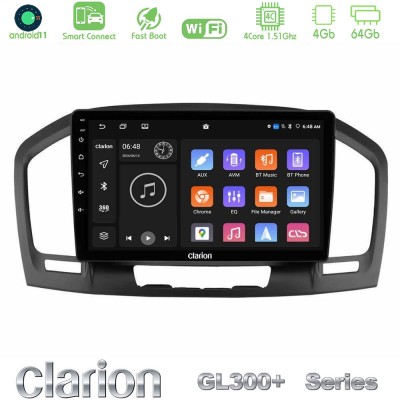 Clarion GL300+ Series 4Core Android11 4+64GB Opel Insignia 2008-2013 Navigation Multimedia Tablet 9"