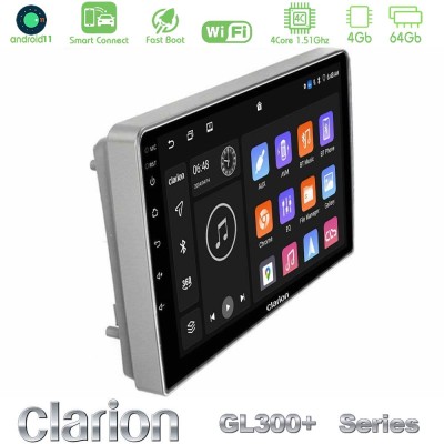 Clarion GL300+ Series 4Core Android11 4+64GB Opel Astra/Corsa/Antara/Zafira Navigation Multimedia Tablet 9"