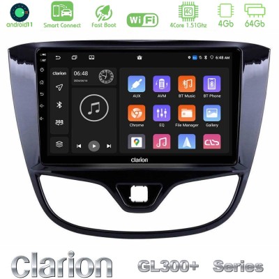 Clarion GL300+ Series 4Core Android11 4+64GB Opel Karl 2017-2019 Navigation Multimedia Tablet 9"