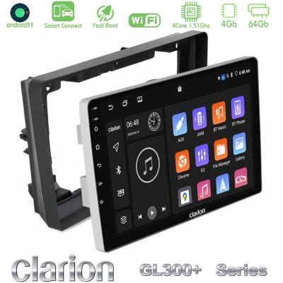 Clarion GL300+ Series 4Core Android11 4+64GB Peugeot 308 2013-2020 Navigation Multimedia Tablet 9"