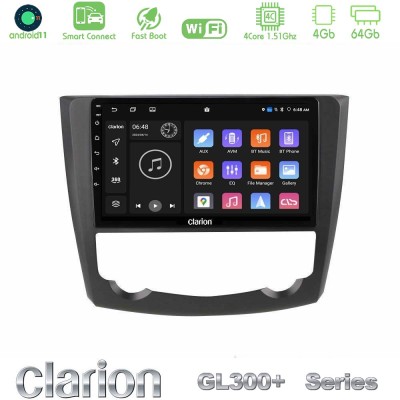 Clarion GL300+ Series 4Core Android11 4+64GB Renault Kadjar Navigation Multimedia Tablet 9"