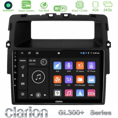Clarion GL300+ Series 4Core Android11 4+64GB Renault/Nissan/Opel Navigation Multimedia Tablet 10"