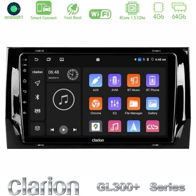Clarion GL300+ Series 4Core Android11 4+64GB Skoda Kodiaq 2017- Navigation Multimedia Tablet 10"