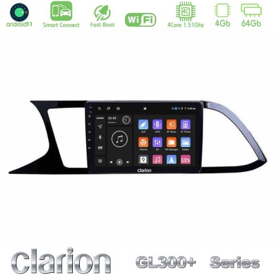 Clarion GL300+ Series 4Core Android11 4+64GB Seat Leon 2013 – 2019 Navigation Multimedia Tablet 9"