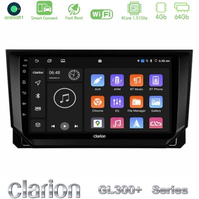 Clarion GL300+ Series 4Core Android11 4+64GB Seat Arona/Ibiza Navigation Multimedia Tablet 9"