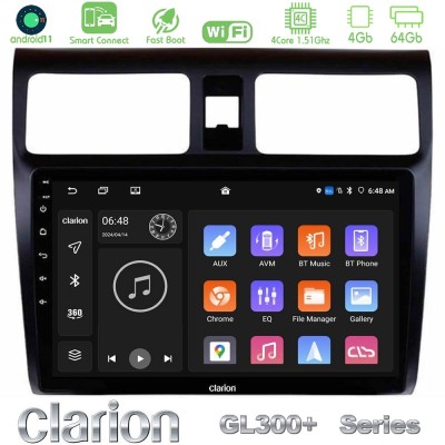 Clarion GL300+ Series 4Core Android11 4+64GB Suzuki Swift 2005-2010 Navigation Multimedia Tablet 10"