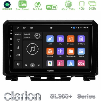 Clarion GL300+ Series 4Core Android11 4+64GB Suzuki Jimny 2018-2022 Navigation Multimedia Tablet 9"