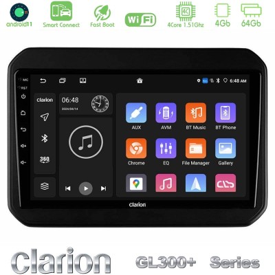 Clarion GL300+ Series 4Core Android11 4+64GB Suzuki Ignis Navigation Multimedia Tablet 9"