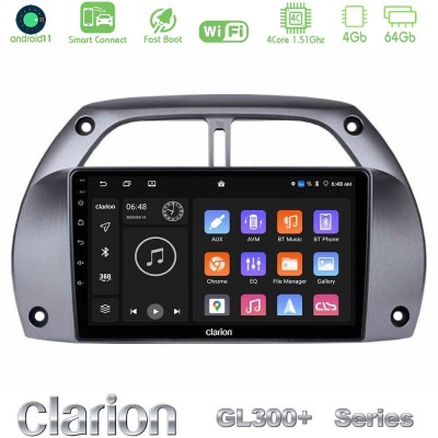 Clarion GL300+ Series 4Core Android11 4+64GB Toyota RAV4 2001 - 2006 Navigation Multimedia Tablet 9"