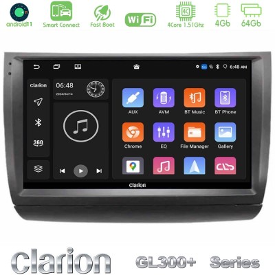 Clarion GL300+ Series 4Core Android11 4+64GB Toyota Prius 2004-2009 Navigation Multimedia Tablet 9"