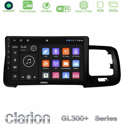 Clarion GL300+ Series 4Core Android11 4+64GB Volvo S60 2010-2018 Navigation Multimedia Tablet 9"