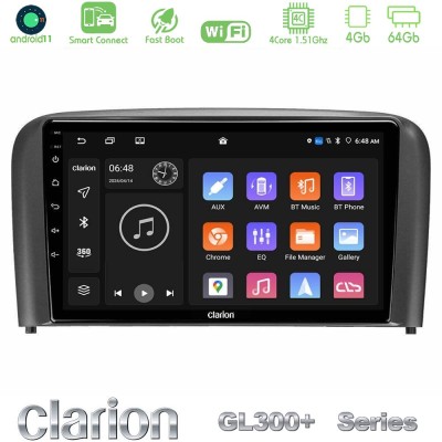 Clarion GL300+ Series 4Core Android11 4+64GB Volvo S80 1998-2006 Navigation Multimedia Tablet 9"