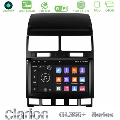 Clarion GL300+ Series 4Core Android11 4+64GB VW Touareg 2002 – 2010 Navigation Multimedia Tablet 9"