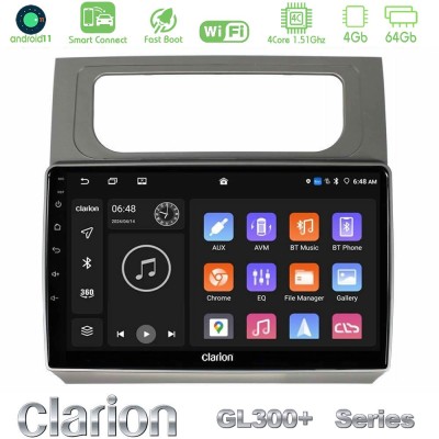Clarion GL300+ Series 4Core Android11 4+64GB VW Touran 2011-2015 Navigation Multimedia Tablet 10"