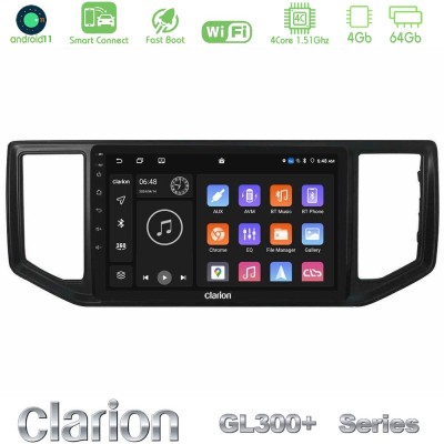 Clarion GL300+ Series 4Core Android11 4+64GB VW Amarok 2017-2022 Navigation Multimedia Tablet 9"