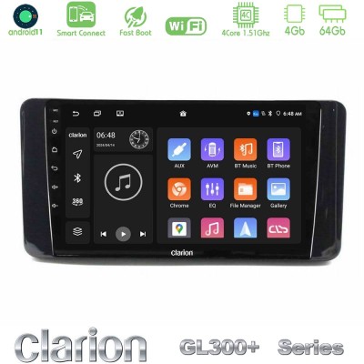 Clarion GL300+ Series 4Core Android11 4+64GB Skoda Kamiq 2019-2022 Navigation Multimedia Tablet 9"