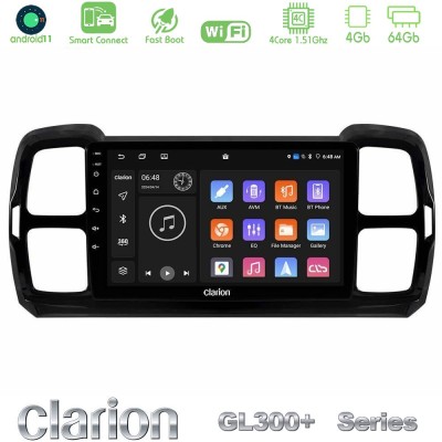 Clarion GL300+ Series 4Core Android11 4+64GB Citroen DS5 Aircross 2017-2021 Navigation Multimedia Tablet 9"