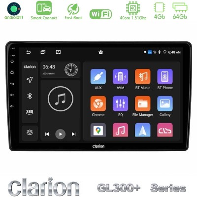 Clarion GL300+ Series 4Core Android11 4+64GB Alfa Romeo Giulietta 2014-2021 Navigation Multimedia Tablet 10"