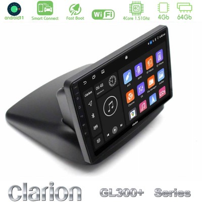 Clarion GL300+ Series 4Core Android11 4+64GB Fiat Doblo 2002-2009 Navigation Multimedia Tablet 10"