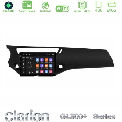 Clarion GL300+ Series 4Core Android11 4+64GB Citroen C3 2009-2016 Navigation Multimedia Tablet 9" (Μαύρο γυαλιστερό)