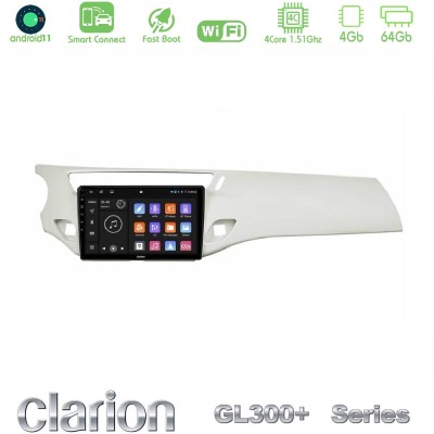 Clarion GL300+ Series 4Core Android11 4+64GB Citroen C3 2009-2016 Navigation Multimedia Tablet 9" (Άσπρο)