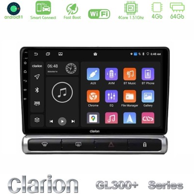 Clarion GL300+ Series 4Core Android11 4+64GB Citroen C3 2016- Navigation Multimedia Tablet 9"