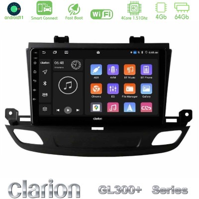 Clarion GL300+ Series 4Core Android11 4+64GB Opel Insignia 2 2017-2020 Navigation Multimedia Tablet 9"