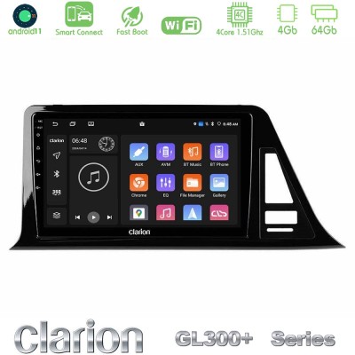 Clarion GL300+ Series 4Core Android11 4+64GB Toyota CH-R (Χωρίς Εργ.Οθόνη) Navigation Multimedia Tablet 9"