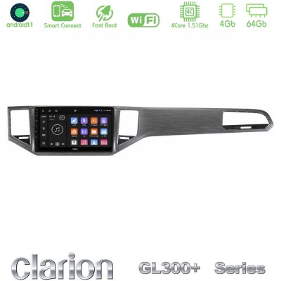 Clarion GL300+ Series 4Core Android11 4+64GB VW Sportsvan 2014-2020 Navigation Multimedia Tablet 9" (Silver/Grey Color)