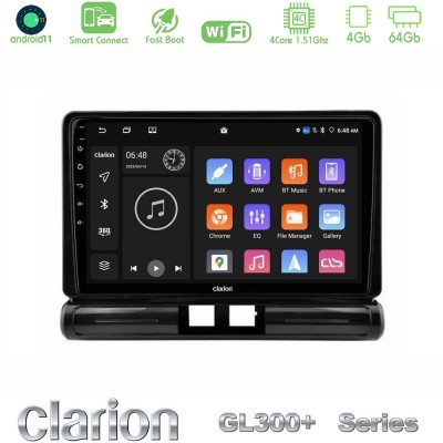 Clarion GL300+ Series 4Core Android11 4+64GB Citroen C3 2016- Navigation Multimedia Tablet 9" (Low Version))