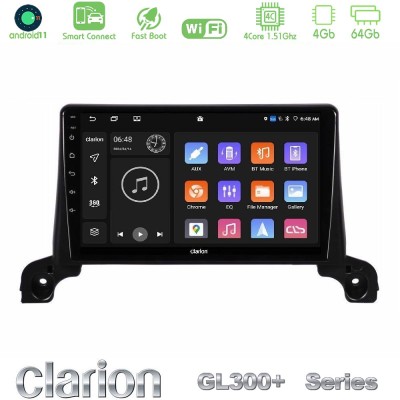 Clarion GL300+ Series 4Core Android11 4+64GB Peugeot 3008/5008 2017-2023 Navigation Multimedia Tablet 9"