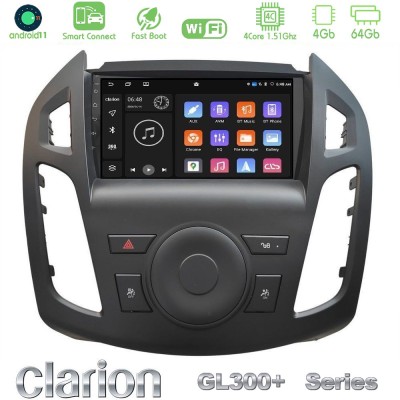 Clarion GL300+ Series 4Core Android11 4+64GB Ford Transit Connect 2013-2018 Navigation Multimedia Tablet 9"