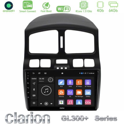 Clarion GL300+ Series 4Core Android11 4+64GB Hyundai Santa Fe 2000-2006 Navigation Multimedia Tablet 9"