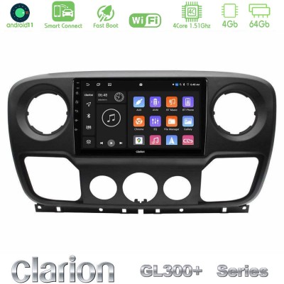 Clarion GL300+ Series 4Core Android11 4+64GB Renault/Nissan/Opel Navigation Multimedia Tablet 10"