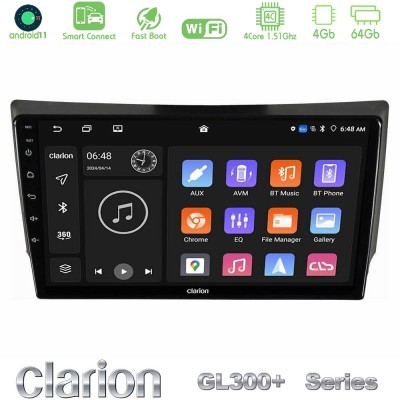 Clarion GL300+ Series 4Core Android11 4+64GB Ssangyong Rexton 2002-2006 Navigation Multimedia Tablet 9"
