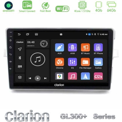 Clarion GL300+ Series 4Core Android11 4+64GB Toyota Verso 2009-2018 Navigation Multimedia Tablet 9"