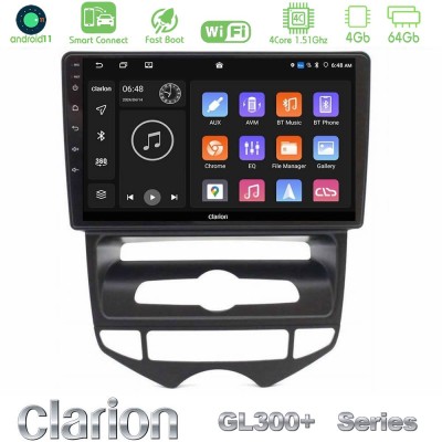 Clarion GL300+ Series 4Core Android11 4+64GB Hyundai ix20 2010-2020 (AUTO A/C) Navigation Multimedia Tablet 10"