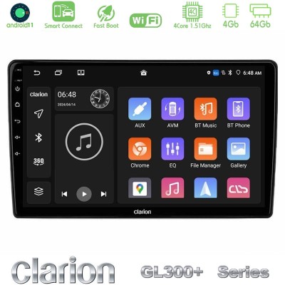 Clarion GL300+ Series 4Core Android11 4+64GB Mitsubishi Outlander 2002 – 2007 Navigation Multimedia Tablet 10"