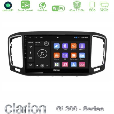 Clarion GL300 Series 4Core Android11 2+32GB VW Sharan 2010-2015 Navigation Multimedia Tablet 9" Με Carplay & Android Auto