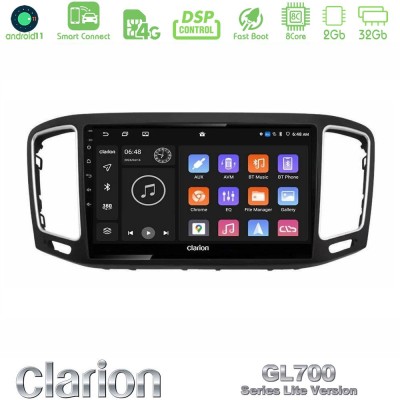 Clarion GL700 Lite Series 8Core Android11 2+32GB VW Sharan 2010-2015 Navigation Multimedia Tablet 9" Με Carplay & Android Auto