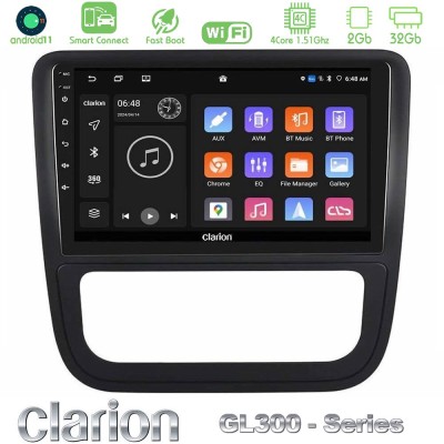Clarion GL300 Series 4Core Android11 2+32GB VW Scirocco 2008-2014 Navigation Multimedia Tablet 9" Με Carplay & Android Auto
