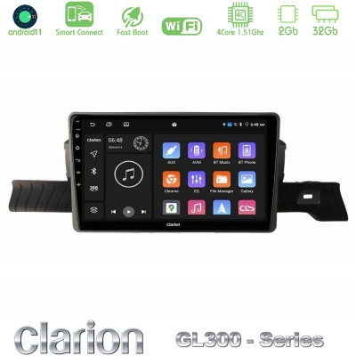 Clarion GL300 Series 4Core Android11 2+32GB Citroen C3 You 2025- Navigation Multimedia Tablet 9" Με Carplay & Android Auto