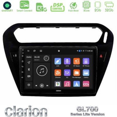 Clarion GL700 Lite Series 8Core Android11 2+32GB Citroen C-Elysee / Peugeot 301 Navigation Multimedia Tablet 9" Με Carplay & And