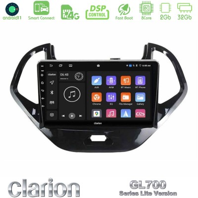 Clarion GL700 Lite Series 8Core Android11 2+32GB Ford Ka 2016-2020 Navigation Multimedia Tablet 9" Με Carplay & Android Auto